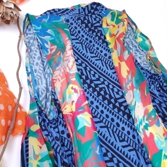 Soft Surroundings Multicolored Sheer Cascade Vest Sz S/M - Picture 11 of 12